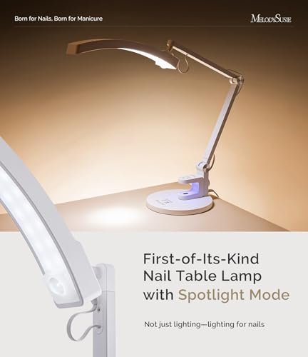 MelodySusie S-Pro29G LED Manicure Table Lamp with Magnetic UV Curing Lamp – Professional Nail Desk Light for Gel Nails & Nail Art Avelisse