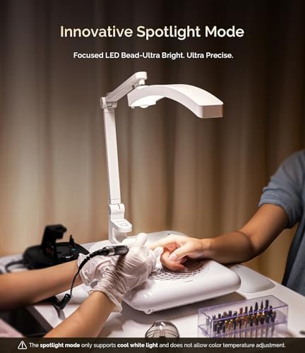 MelodySusie S-Pro29G LED Manicure Table Lamp with Magnetic UV Curing Lamp – Professional Nail Desk Light for Gel Nails & Nail Art Avelisse