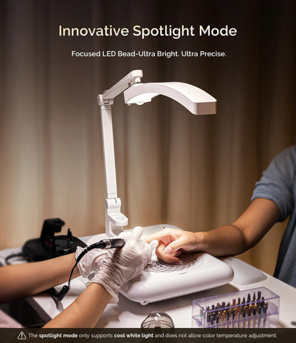 MelodySusie S-Pro29G LED Manicure Table Lamp with Magnetic UV Curing Lamp – Professional Nail Desk Light for Gel Nails & Nail Art Avelisse