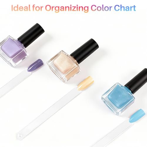 RAQEHO 200PCS Clear Nail Swatch Sticks with Ring - Acrylic Fan Shape Nail Polish Display, Practice Stick for Beginners & Professionals - görsel 14