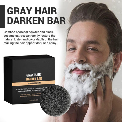 F FENG PEI Black Shampoo Bar for Hair & Beard Darkening, Gray Hair Reverse Bar Soap, Deep Clean & Nourish Scalp, Natural Darkening Shampoo Soap 2-Pack Avelisse