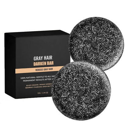 F FENG PEI Black Shampoo Bar for Hair & Beard Darkening, Gray Hair Reverse Bar Soap, Deep Clean & Nourish Scalp, Natural Darkening Shampoo Soap 2-Pack Avelisse