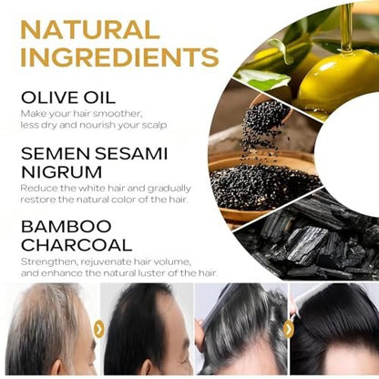F FENG PEI Black Shampoo Bar for Hair & Beard Darkening, Gray Hair Reverse Bar Soap, Deep Clean & Nourish Scalp, Natural Darkening Shampoo Soap 2-Pack Avelisse