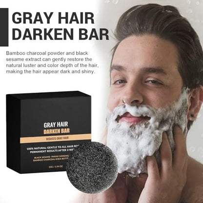 F FENG PEI Black Shampoo Bar for Hair & Beard Darkening, Gray Hair Reverse Bar Soap, Deep Clean & Nourish Scalp, Natural Darkening Shampoo Soap 2-Pack Avelisse
