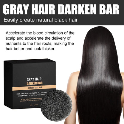 F FENG PEI Black Shampoo Bar for Hair & Beard Darkening, Gray Hair Reverse Bar Soap, Deep Clean & Nourish Scalp, Natural Darkening Shampoo Soap 2-Pack Avelisse