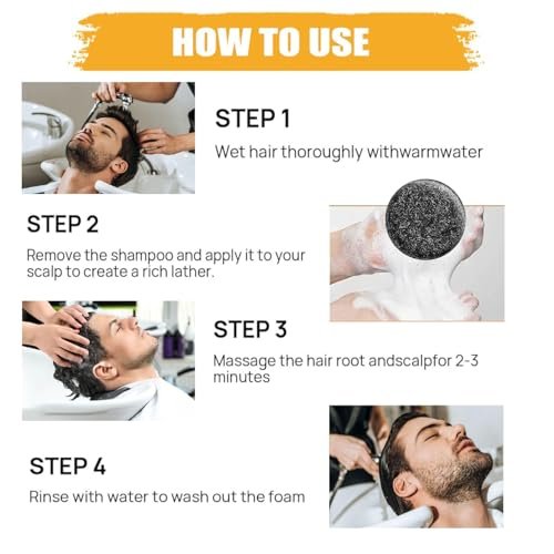F FENG PEI Black Shampoo Bar for Hair & Beard Darkening, Gray Hair Reverse Bar Soap, Deep Clean & Nourish Scalp, Natural Darkening Shampoo Soap 2-Pack Avelisse