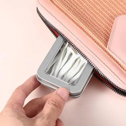 Gjinxi 6 Pack Metal Qtip Holder with Lids - Floss Pick Dispenser, Cotton Ball Swab Container, Bobby Pin Case, Travel Q Tips Canister for Swabs, Floss Picks, Bobby Pins, Hair Ties Avelisse