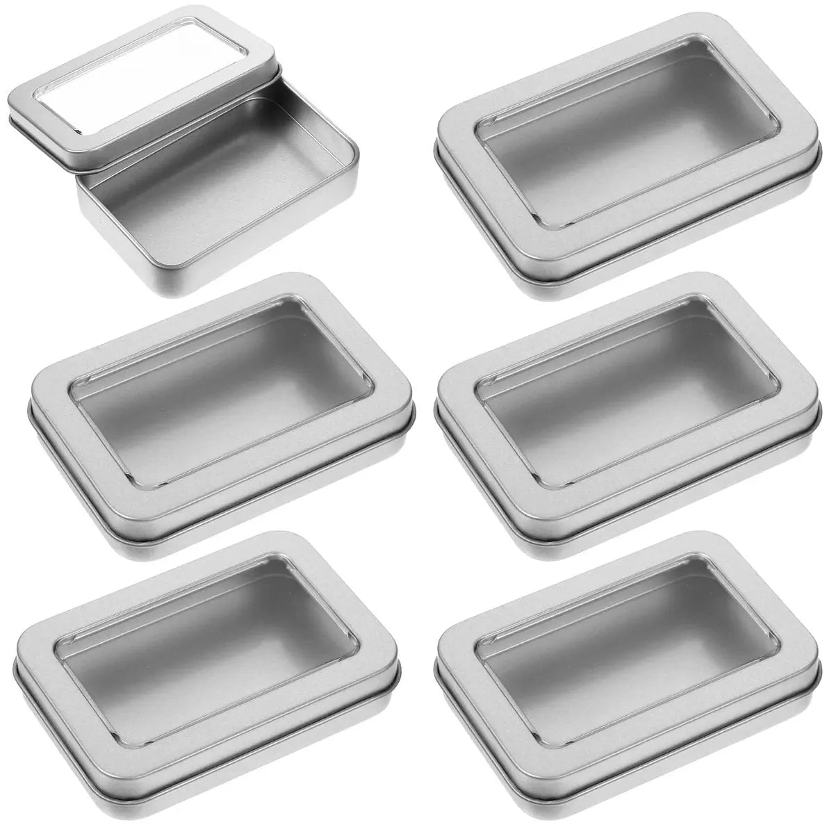 Gjinxi 6 Pack Metal Qtip Holder with Lids - Floss Pick Dispenser, Cotton Ball Swab Container, Bobby Pin Case, Travel Q Tips Canister for Swabs, Floss Picks, Bobby Pins, Hair Ties Avelisse
