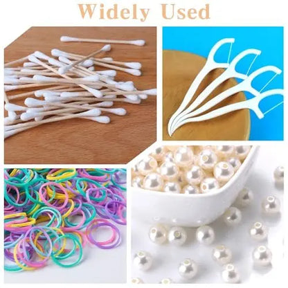Gjinxi 6 Pack Metal Qtip Holder with Lids - Floss Pick Dispenser, Cotton Ball Swab Container, Bobby Pin Case, Travel Q Tips Canister for Swabs, Floss Picks, Bobby Pins, Hair Ties Avelisse