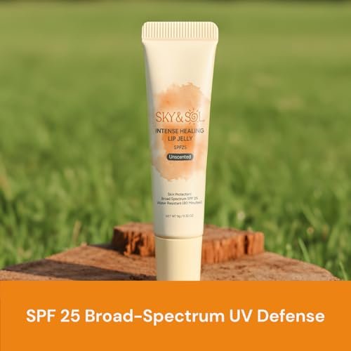 Sky & Sol Lip Balm SPF 25 – 3 Pack Natural Hydrating Lip Jelly with Broad-Spectrum Sun Protection, Water-Resistant for Smooth, Plump & Rosy Lips Avelisse