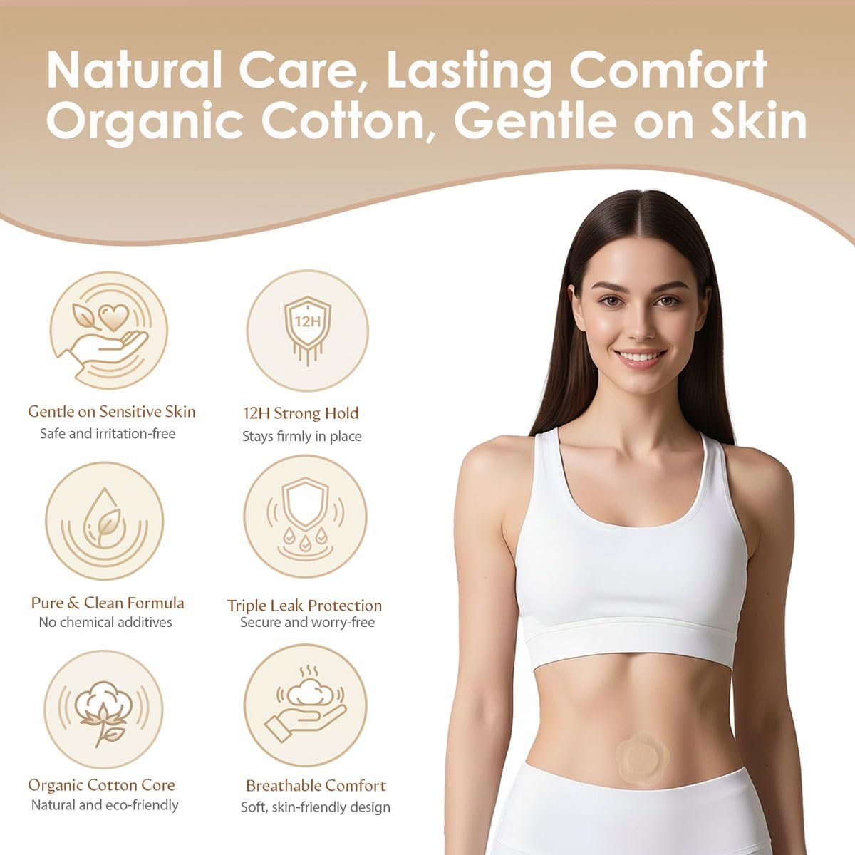 Castor Oil Patches for Belly Button – 50PCS Disposable Castor Oil Pack Wraps with Organic Cotton Pad, Leak-Proof Belly Button Patch Cover, Breathable & Skin-Friendly - görsel 13
