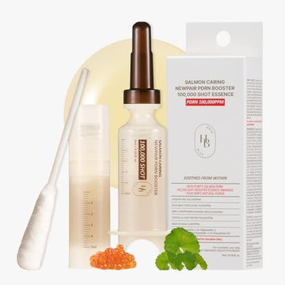 HEVEBLUE Salmon Caring Centella New Pair PDRN Booster 100,000 Shot Essence – Korean Skincare Serum for Skin Restoration and Texture Refinement Avelisse