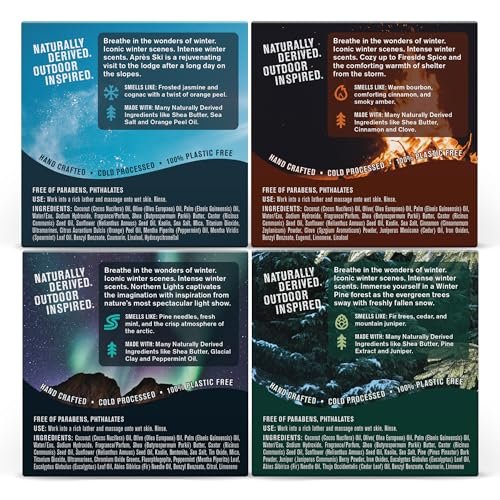 Every Man Jack Cold Processed Bar Soap Variety Gift Set – Invigorating Winter Scents – 5 oz (Pack of 4) Avelisse