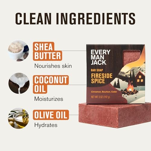 Every Man Jack Cold Processed Bar Soap Variety Gift Set – Invigorating Winter Scents – 5 oz (Pack of 4) Avelisse