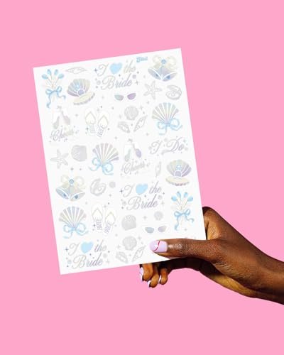 xo, Fetti Seashells + Wedding Bells Temporary Tattoos – 60 Designs for Bachelorette Parties, Bridal Showers & Bridesmaid Favors - görsel 10