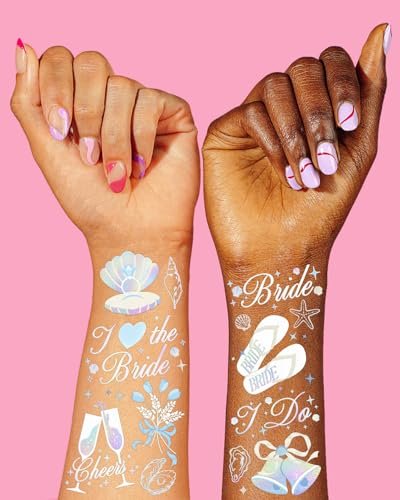 xo, Fetti Seashells + Wedding Bells Temporary Tattoos – 60 Designs for Bachelorette Parties, Bridal Showers & Bridesmaid Favors - görsel 6