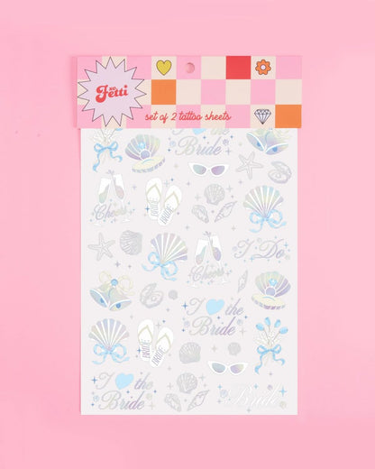 xo, Fetti Seashells + Wedding Bells Temporary Tattoos – 60 Designs for Bachelorette Parties, Bridal Showers & Bridesmaid Favors