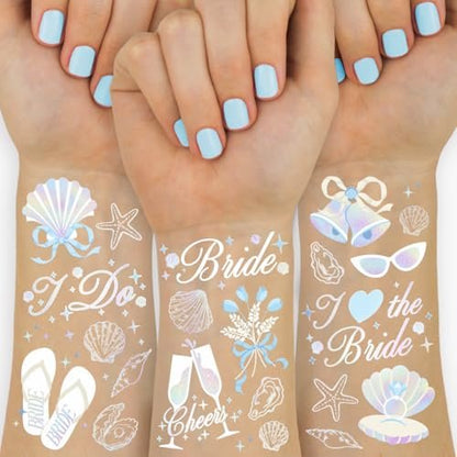 xo, Fetti Seashells + Wedding Bells Temporary Tattoos – 60 Designs for Bachelorette Parties, Bridal Showers & Bridesmaid Favors