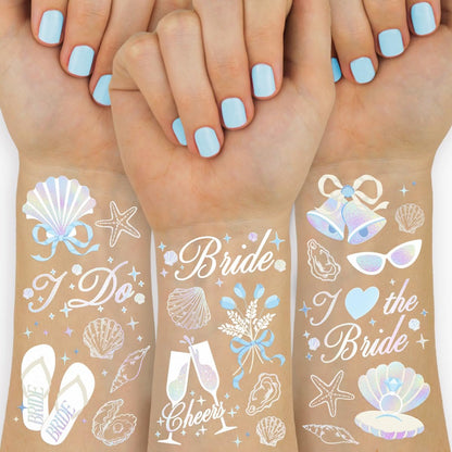 xo, Fetti Seashells + Wedding Bells Temporary Tattoos – 60 Designs for Bachelorette Parties, Bridal Showers & Bridesmaid Favors