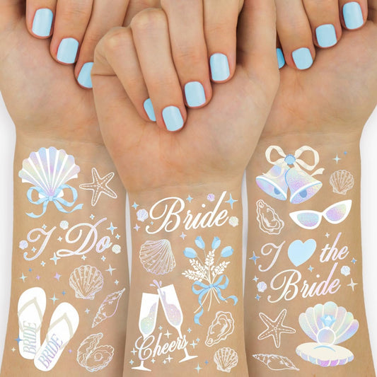 xo, Fetti Seashells + Wedding Bells Temporary Tattoos – 60 Designs for Bachelorette Parties, Bridal Showers & Bridesmaid Favors