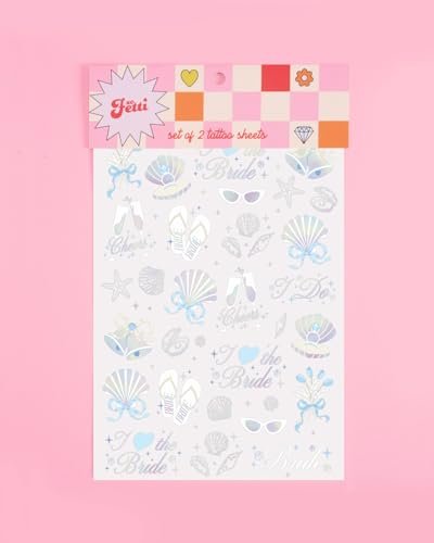 xo, Fetti Seashells + Wedding Bells Temporary Tattoos – 60 Designs for Bachelorette Parties, Bridal Showers & Bridesmaid Favors - görsel 16
