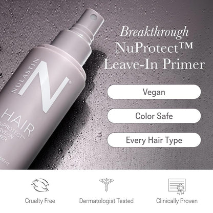 NULASTIN NuProtect Leave In Conditioner Spray - Silicone-Free Heat Protectant, Detangler & Split Ends Treatment with 24HR Frizz Control (5 Fl Oz) Avelisse