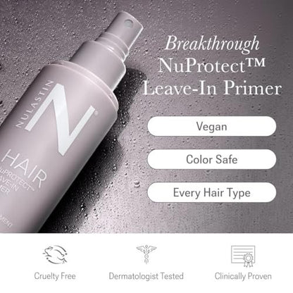 NULASTIN NuProtect Leave In Conditioner Spray - Silicone-Free Heat Protectant, Detangler & Split Ends Treatment with 24HR Frizz Control (5 Fl Oz) Avelisse