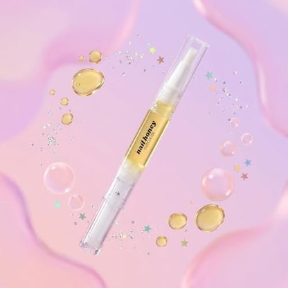 Twinkled T Nail Honey Cuticle Oil Pen – Organic Nail Growth Oil for Dry Cuticles, Brittle Nails & Hangnails – Strengthening Nail Treatment with Jojoba, Almond & Argan Oil (2ml Pen)
