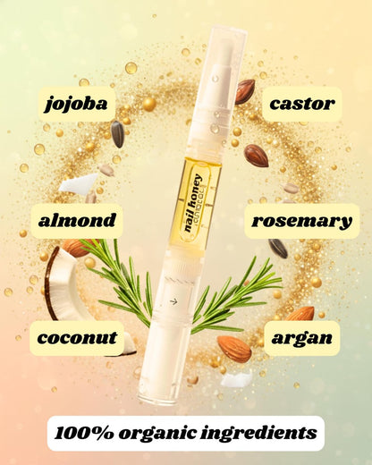 Twinkled T Nail Honey Cuticle Oil Pen – Organic Nail Growth Oil for Dry Cuticles, Brittle Nails & Hangnails – Strengthening Nail Treatment with Jojoba, Almond & Argan Oil (2ml Pen)