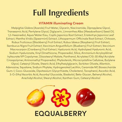 EQQUALBERRY Vitamin Illuminating Cream – Vitamin C & 5% Niacinamide + 3% TXA | Dark Spots Cream | Ceramide Barrier Strength | Glowy, Lightweight Hydration (1.69 fl.oz / 50ml) - görsel 17