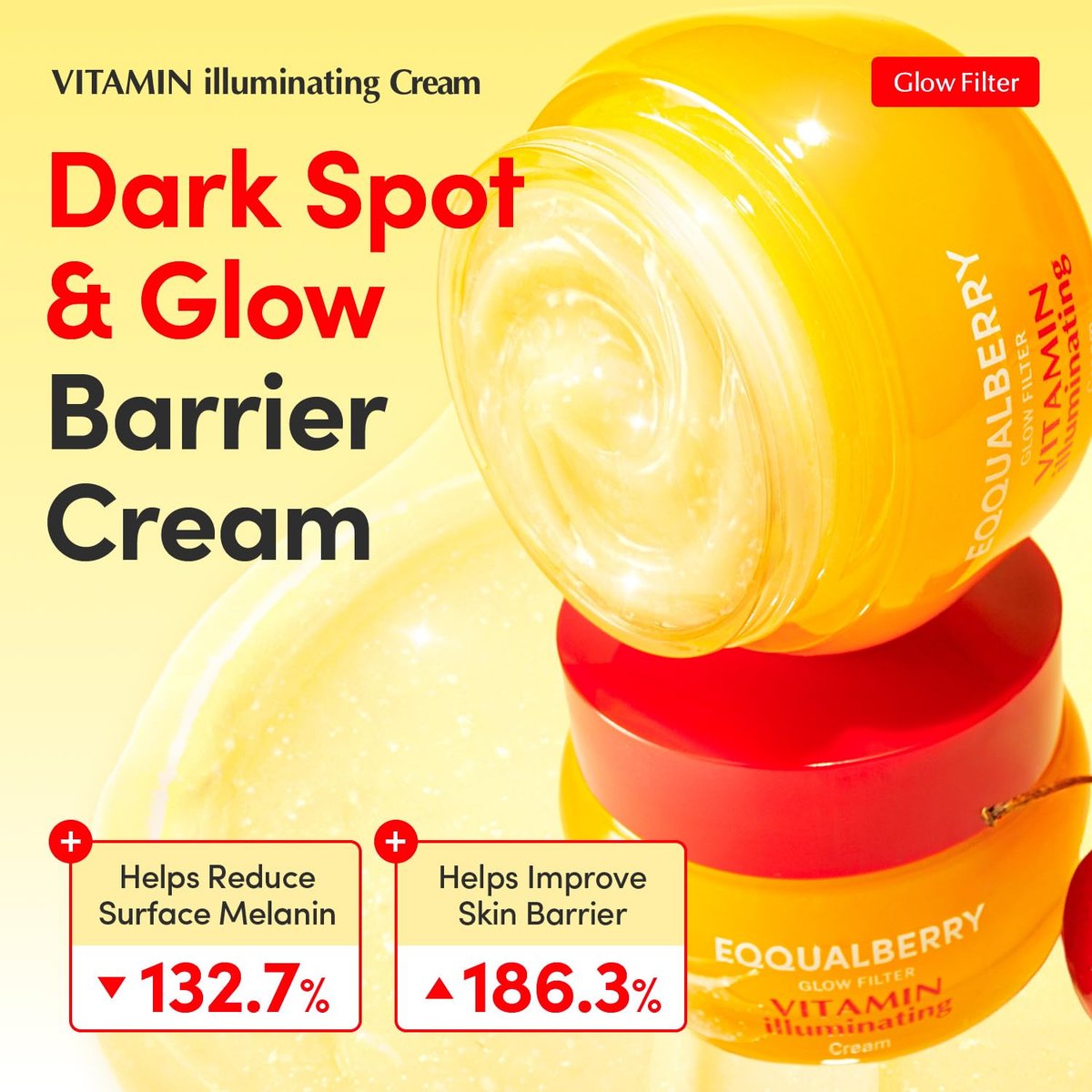 EQQUALBERRY Vitamin Illuminating Cream – Vitamin C & 5% Niacinamide + 3% TXA | Dark Spots Cream | Ceramide Barrier Strength | Glowy, Lightweight Hydration (1.69 fl.oz / 50ml) - görsel 4
