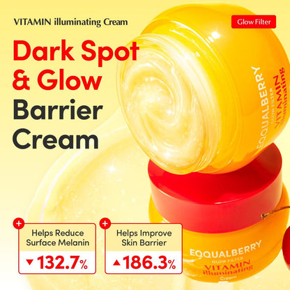 EQQUALBERRY Vitamin Illuminating Cream – Vitamin C & 5% Niacinamide + 3% TXA | Dark Spots Cream | Ceramide Barrier Strength | Glowy, Lightweight Hydration (1.69 fl.oz / 50ml)