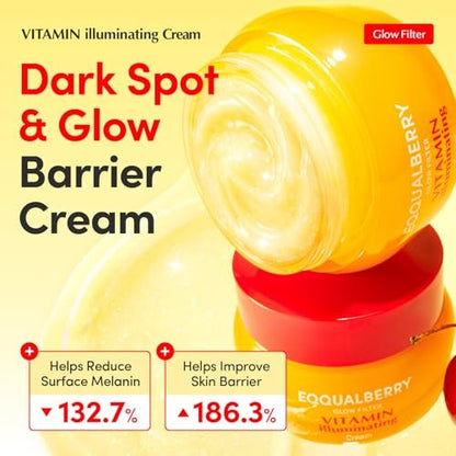 EQQUALBERRY Vitamin Illuminating Cream – Vitamin C & 5% Niacinamide + 3% TXA | Dark Spots Cream | Ceramide Barrier Strength | Glowy, Lightweight Hydration (1.69 fl.oz / 50ml)