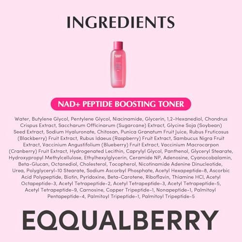 EQQUALBERRY NAD+ Peptide Boosting Toner – Anti-Aging Hydrating Face Toner with NAD+ 5% & 13 Peptides for Firming & Lifting Sagging Skin (150ml) - görsel 16