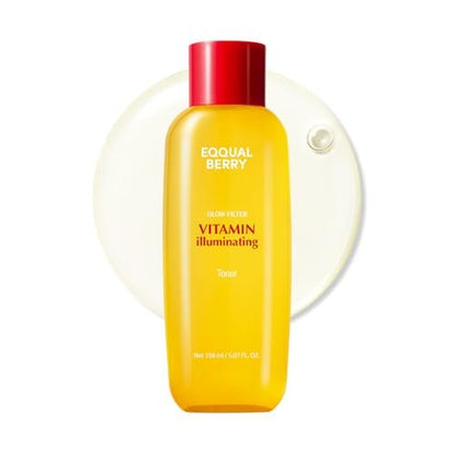 EQQUALBERRY Vitamin Illuminating Toner - Brightening Vitamin C & Niacinamide 3% | Gentle Daily Exfoliating | Skin-Prep Hydration for Glowy Skin (5.07 fl.oz / 150ml) Avelisse