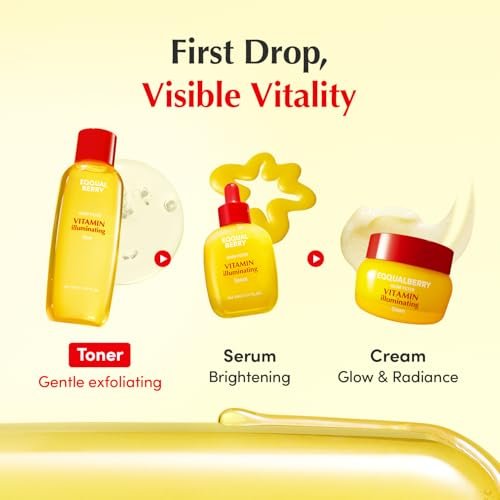 EQQUALBERRY Vitamin Illuminating Toner - Brightening Vitamin C & Niacinamide 3% | Gentle Daily Exfoliating | Skin-Prep Hydration for Glowy Skin (5.07 fl.oz / 150ml) Avelisse