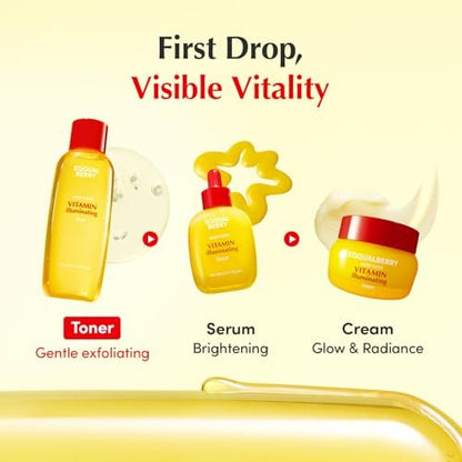 EQQUALBERRY Vitamin Illuminating Toner - Brightening Vitamin C & Niacinamide 3% | Gentle Daily Exfoliating | Skin-Prep Hydration for Glowy Skin (5.07 fl.oz / 150ml) Avelisse