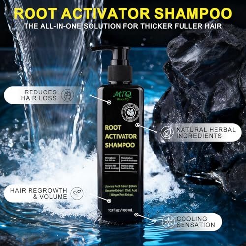 Miracle TQ Root Activator Shampoo for Men & Women - Anti Hair Loss & Hair Regrowth with Natural Herbal Ingredients & Biotin - Scalp Health & Cooling Sensation, 10.1 Fl Oz Avelisse