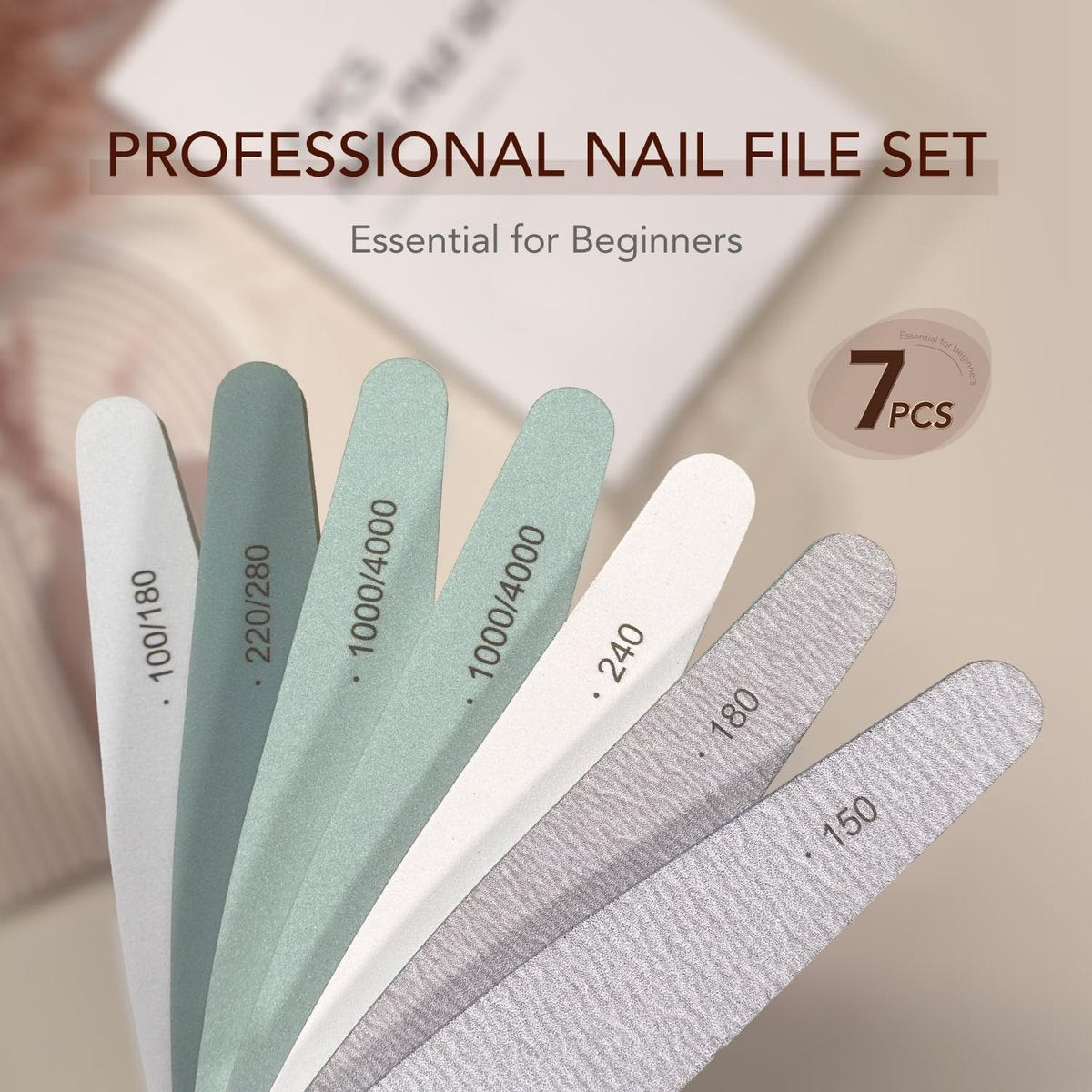 GAOY 7-Piece Nail File and Buffer Set – Emery Boards for Natural Nails, Manicure & Pedicure Tools for Home DIY Salon - görsel 11