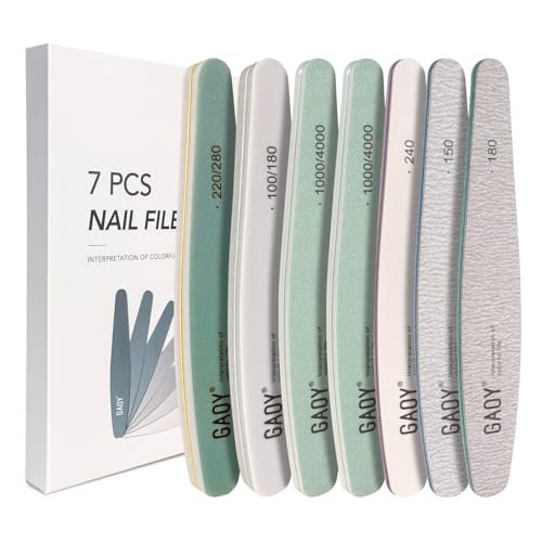 GAOY 7-Piece Nail File and Buffer Set – Emery Boards for Natural Nails, Manicure & Pedicure Tools for Home DIY Salon - görsel 2