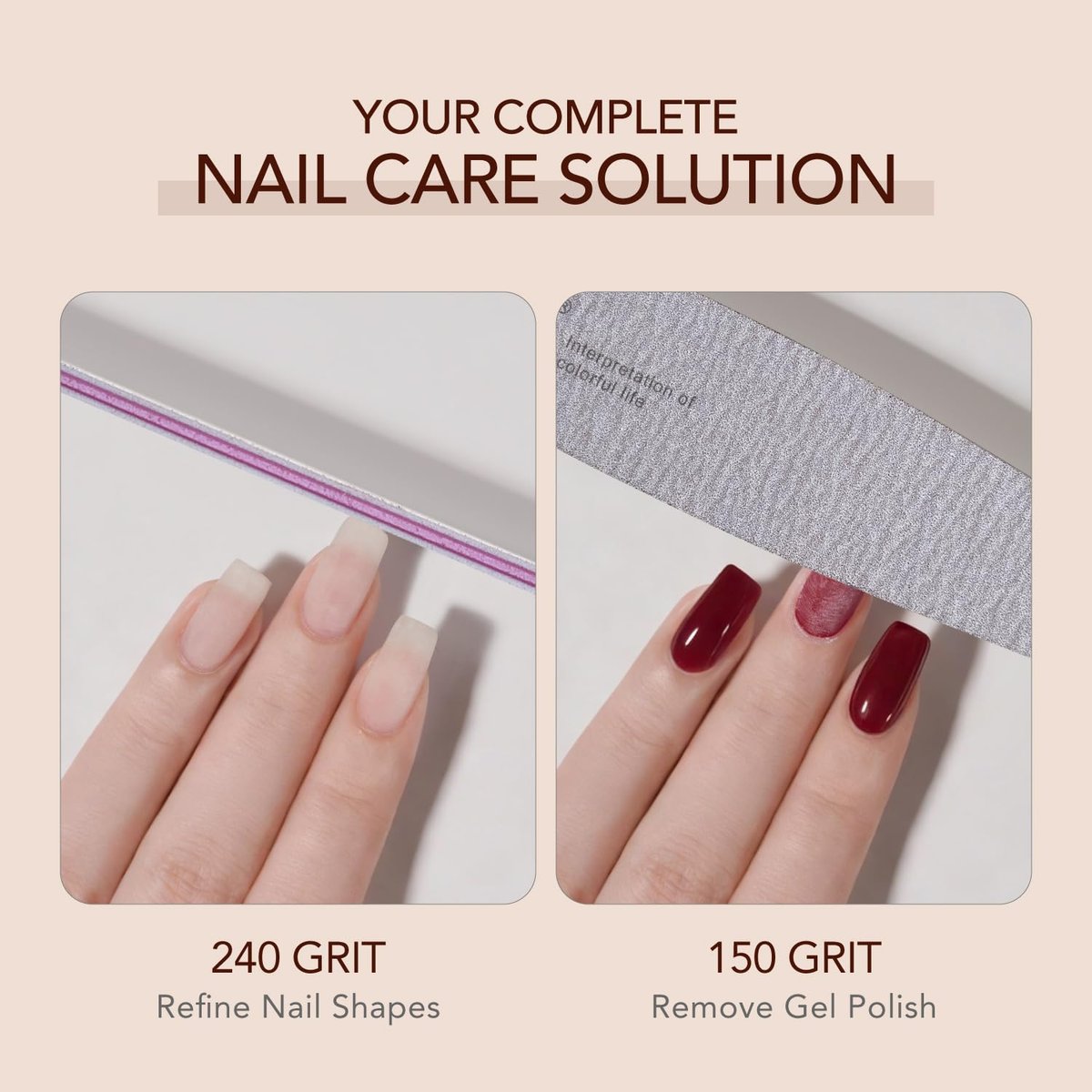 GAOY 7-Piece Nail File and Buffer Set – Emery Boards for Natural Nails, Manicure & Pedicure Tools for Home DIY Salon - görsel 9