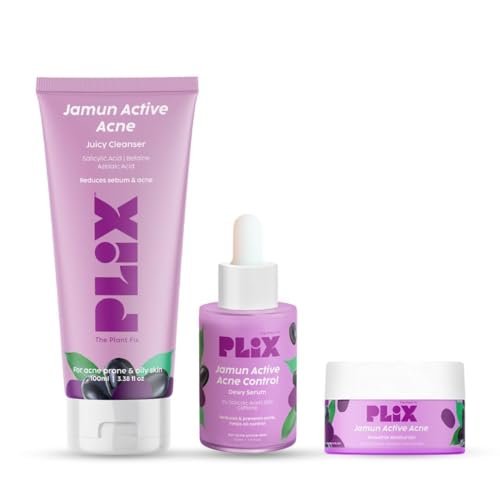PLI'X - THE PLANT FIX Jamun Cleanser & Serum With Smoothie Moisturizer Combo | Detoxifies Skin, Reduces Active Acne, Fades Blemishes | All Skin Types | 3.38 Fl Oz - görsel 2
