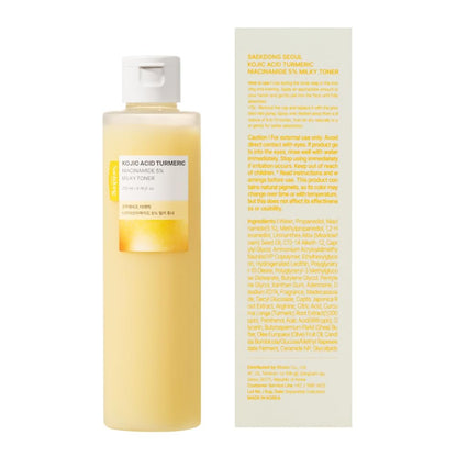 Saekdong Seoul 5% Niacinamide Milky Toner with Kojic Acid & Turmeric – Dark Spot Care, Skin Tone Improvement, Gentle Hydration for Face & Body, 200ml (6.76 fl oz) Avelisse