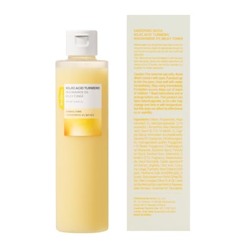 Saekdong Seoul 5% Niacinamide Milky Toner with Kojic Acid & Turmeric – Dark Spot Care, Skin Tone Improvement, Gentle Hydration for Face & Body, 200ml (6.76 fl oz) Avelisse