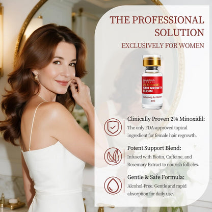 Minoxidil for Women Hair Growth with Biotin, Extra Strength Topical Minoxidil Serum Solution with Rosemary for Hair Regrowth Treatments, Non-Greasy, Helps Prevent Hair Thinning & Hair Loss Avelisse