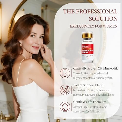 Minoxidil for Women Hair Growth with Biotin, Extra Strength Topical Minoxidil Serum Solution with Rosemary for Hair Regrowth Treatments, Non-Greasy, Helps Prevent Hair Thinning & Hair Loss Avelisse