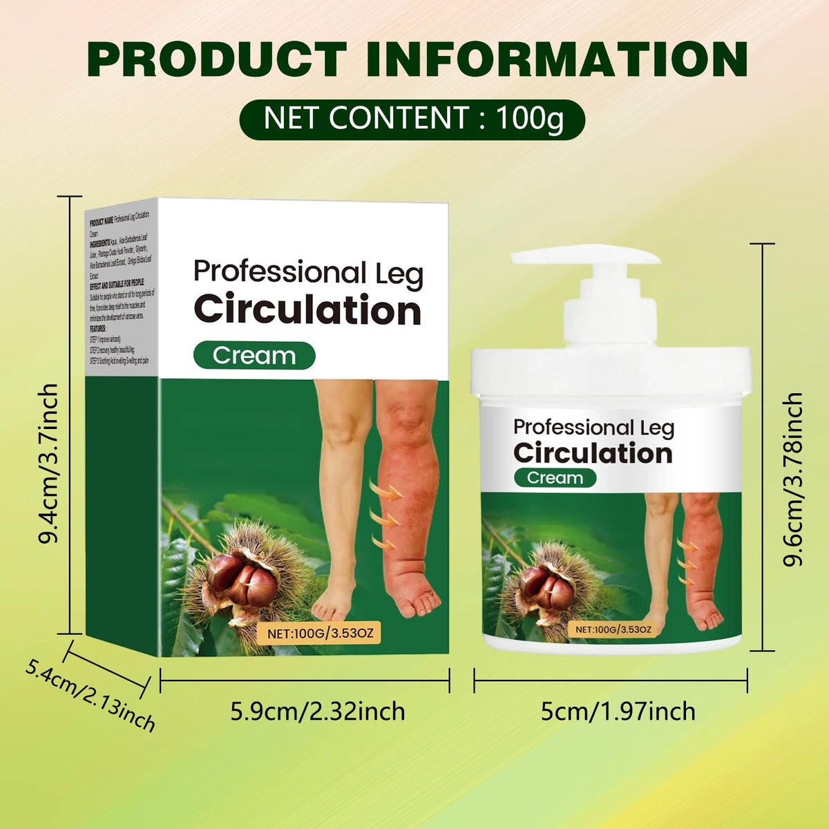 LHBMET Professional Leg Circulation Cream – Fluid Ease Leg Soothing Cream for Edema Relief, Reduce Leg Discomfort, 3.5 Fl Oz Avelisse