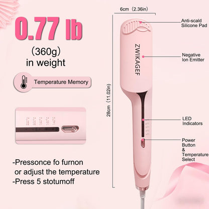 ZWIKAGEF Hair Crimper Curling Wand – 1.25 Inch Ceramic 3 Barrel Curling Iron for Short Hair, Dual Voltage, Anti-Scald Avelisse