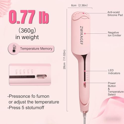 ZWIKAGEF Hair Crimper Curling Wand – 1.25 Inch Ceramic 3 Barrel Curling Iron for Short Hair, Dual Voltage, Anti-Scald Avelisse