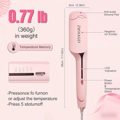 ZWIKAGEF Hair Crimper Curling Wand – 1.25 Inch Ceramic 3 Barrel Curling Iron for Short Hair, Dual Voltage, Anti-Scald Avelisse